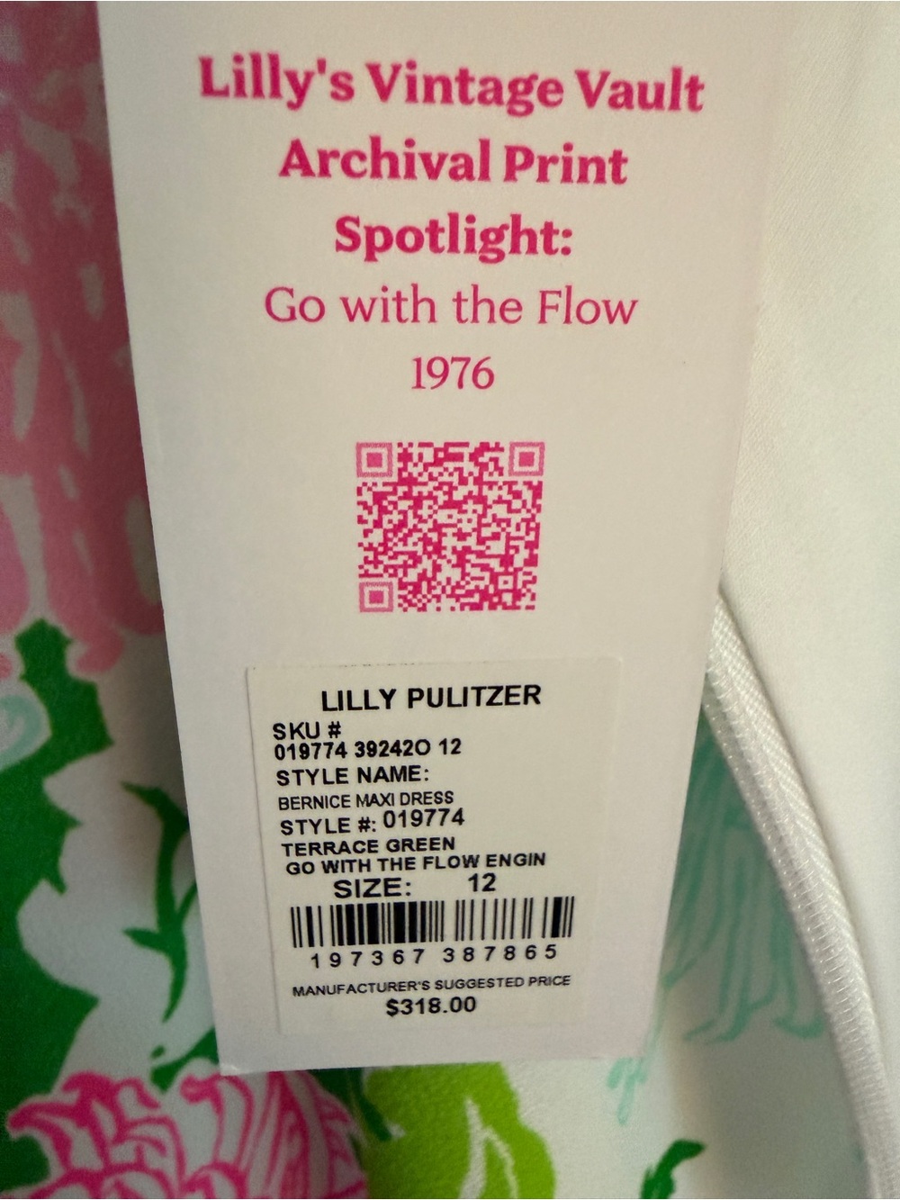 Lilly Pulitzer Pink Floral Midi Dress with Bow Shoulder Straps - Picture 5 of 5